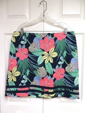 Talbots Floral Cotton Canvas Pencil Skirt Size 14